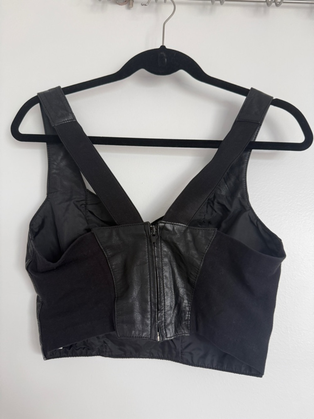 Wilson Black Leather Cropped Tank - Picture 2 of 3
